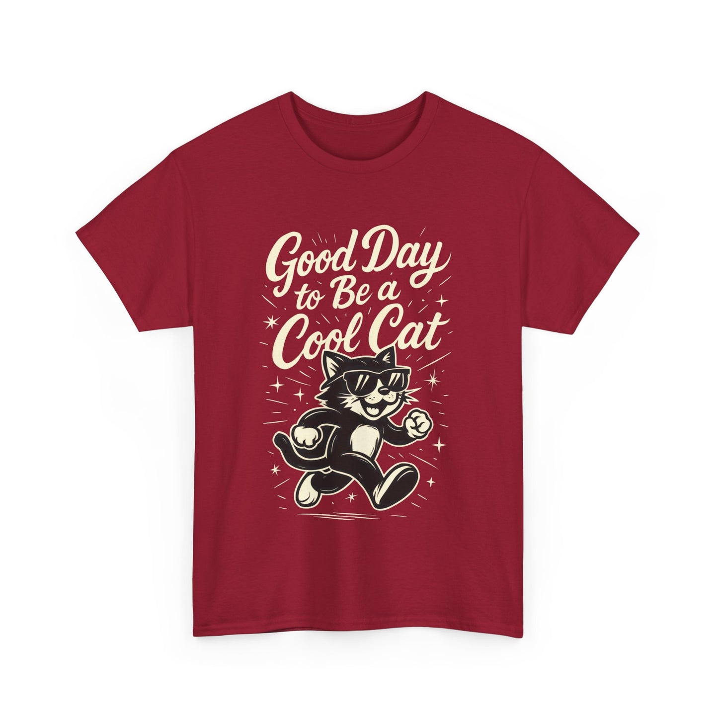 Good Day to Be a Cool Cat Womens Shirt - Funny Retro Kitty Graphic Tee for Women - Cute Cat Lover Gift, Fun T-Shirt, Unique Everyday Wear