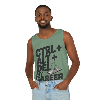 Ctrl Alt Del My Career Men's Tank Top, Funny Geek Sarcastic Office Humor Summer Shirt