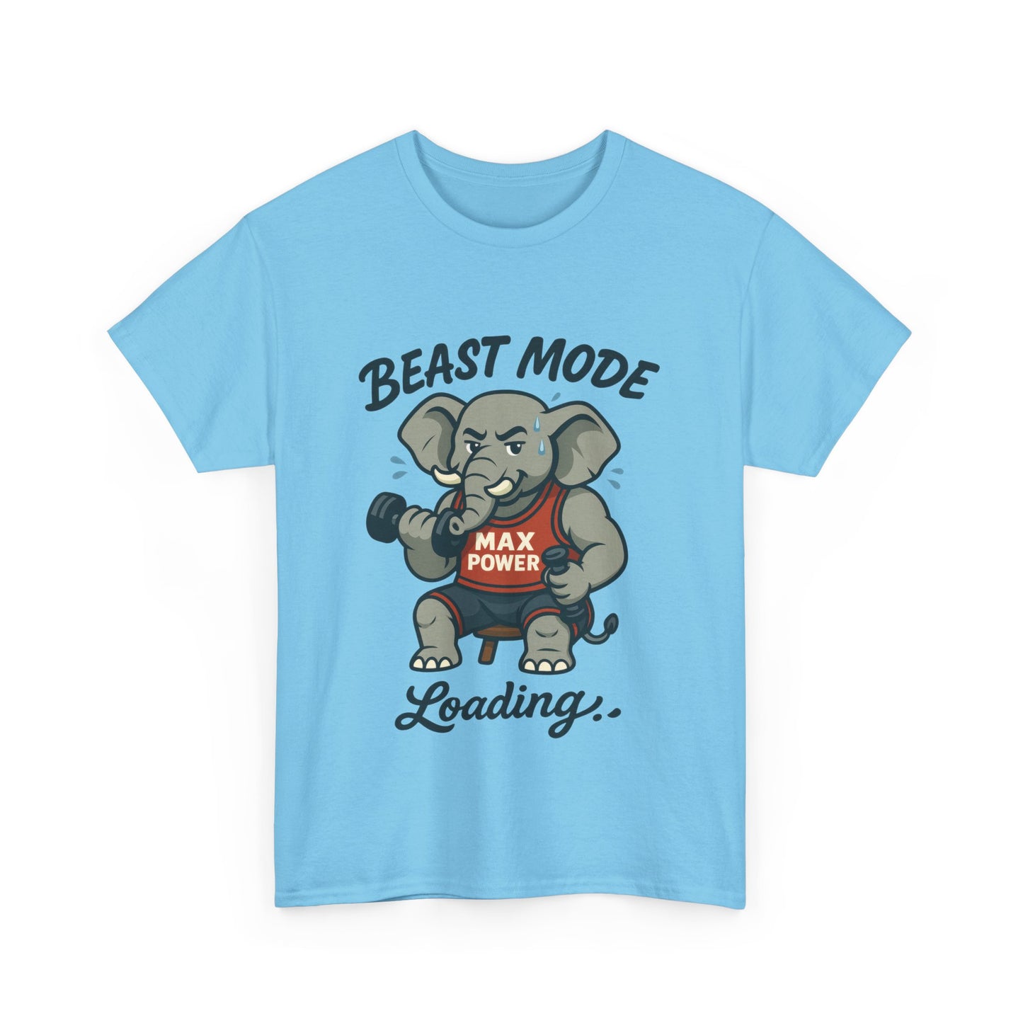 Beast Mode Elephant Gym Shirt, Funny Workout T-Shirt For Men, Max Power Fitness Tee, Beast Mode Loading Graphic, Gym Motivation Gift