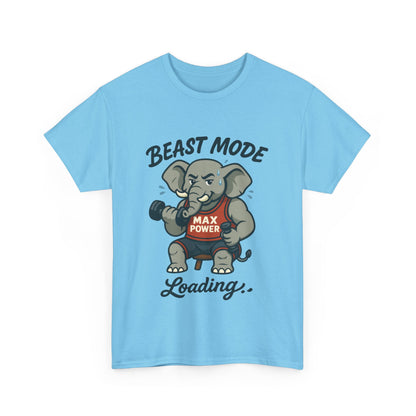 Beast Mode Elephant Gym Shirt, Funny Workout T-Shirt For Men, Max Power Fitness Tee, Beast Mode Loading Graphic, Gym Motivation Gift
