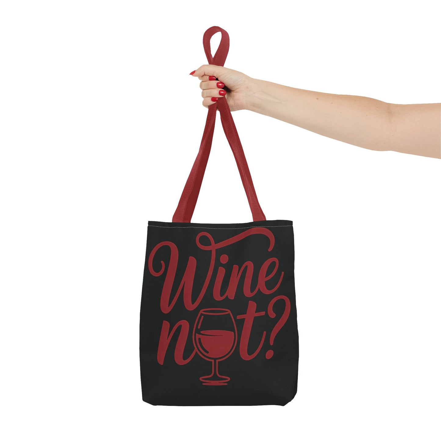 Wine Not? Tote Bag - Fun Wine Lover's Accessory for Parties, Gift for Wine Enthusiasts, Perfect for Grocery or Beach Outings, AOP Design