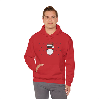 Cool Santa Men's Hoodie, Funny Christmas Sweatshirt, Retro Knit Holiday Style