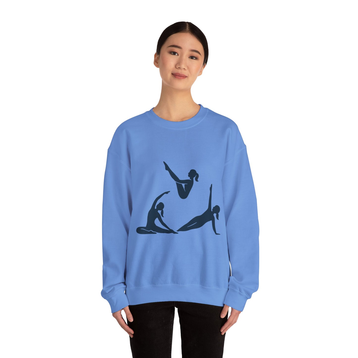 Womens Heavy Blend™ Crewneck Sweatshirt, Womens Pilates Sweatshirt, Yoga Fitness Graphic Pullover, Cute Workout Gym Top, Yoga Lover Gift