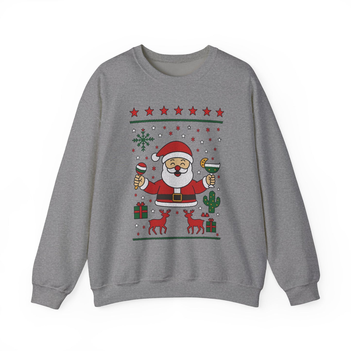Funny Santa Women's Christmas Sweatshirt, Holiday Party Pullover