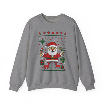 Funny Santa Women's Christmas Sweatshirt, Holiday Party Pullover