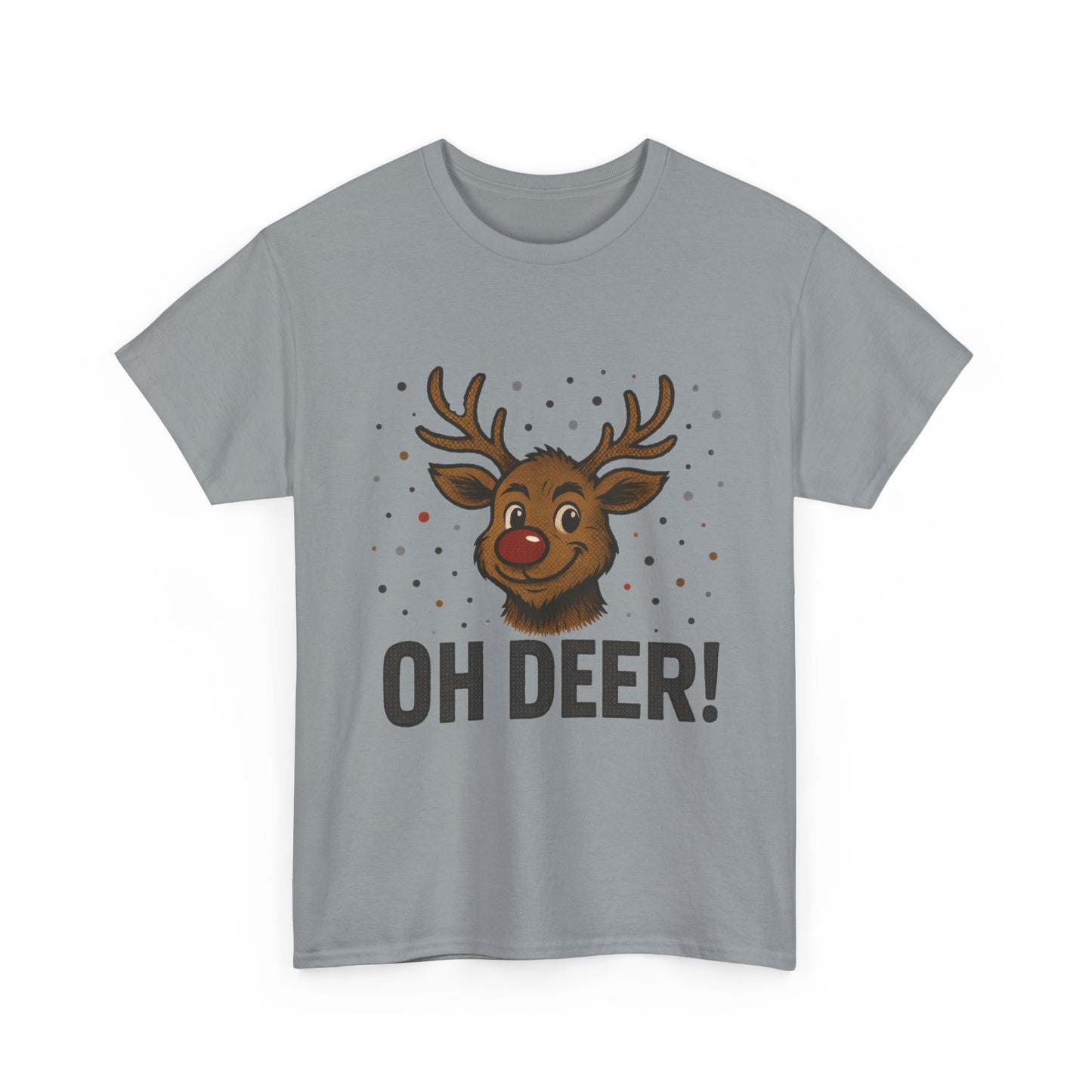 Men's Oh Deer Funny Christmas T-Shirt, Reindeer Holiday Graphic Tee