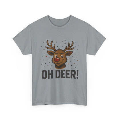 Men's Oh Deer Funny Christmas T-Shirt, Reindeer Holiday Graphic Tee