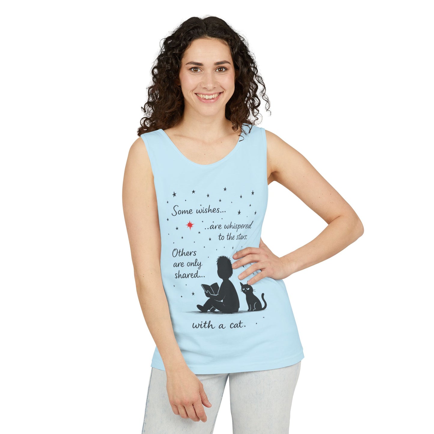 Whimsical Cat Lover's Tank Top, Inspirational Quote Top, Womens Garment-Dyed Summer Shirt, Gifts for Cat Moms, Casual Wear, Pet [...]