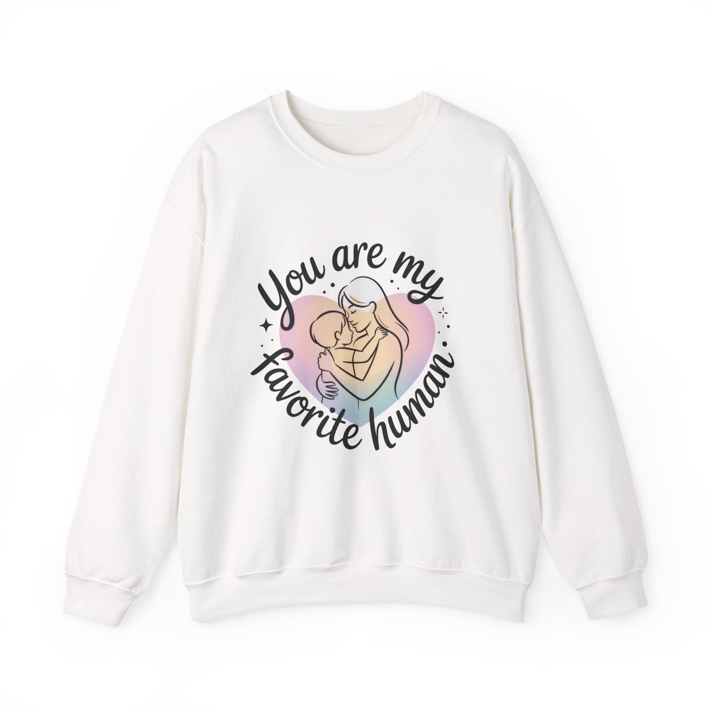 You Are My Favorite Human Mom Sweatshirt, Cute Pastel Heavy Blend Crewneck for Mothers Day, Cozy Gift for Moms, Mothers Day Gift
