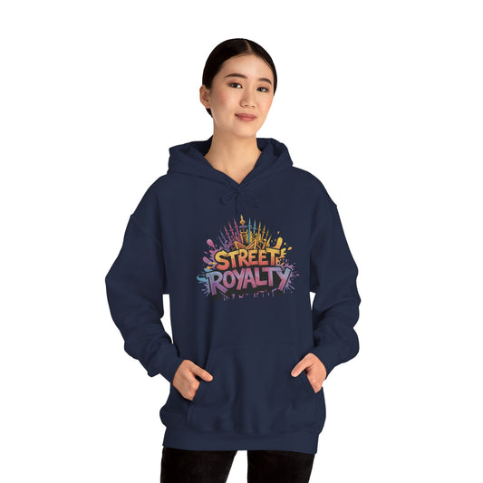 Street Royalty Women's Hoodie, Graffiti Crown Graphic Pullover, Urban Streetwear Sweatshirt for Girls