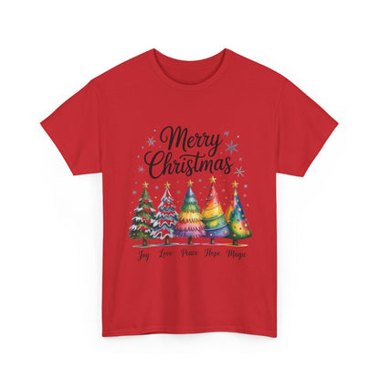 Merry Christmas Women's T-Shirt, Joy Love Peace Hope Magic Holiday Tee