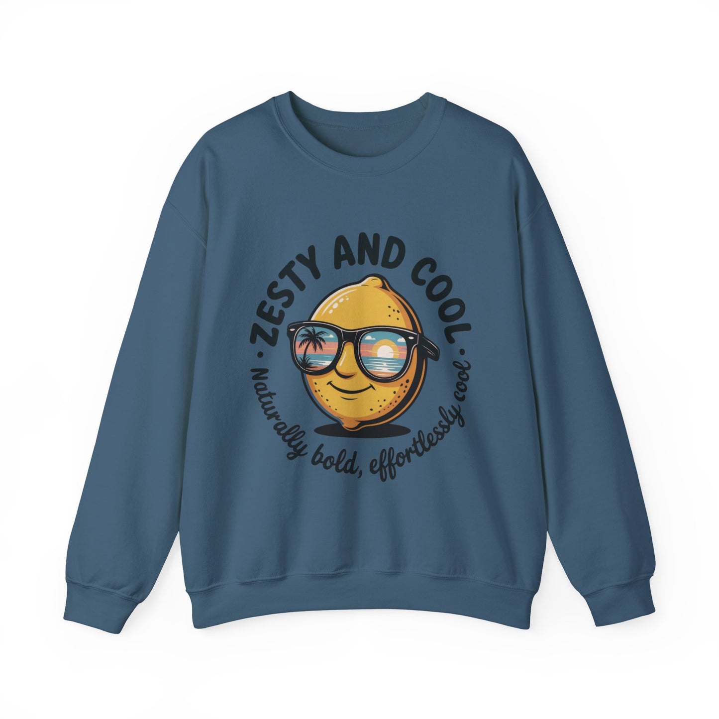 Zesty Lemon Mens Crewneck Sweatshirt - Fun Gift for Friends, Cool Casual Style, Summer Vibes, Mens Graphic Apparel, Perfect for Relaxing