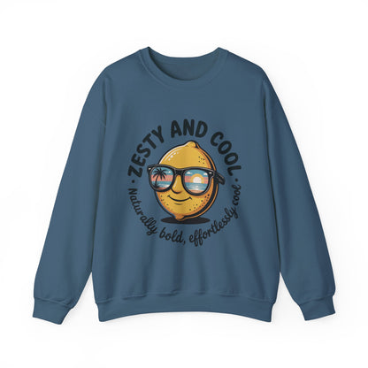 Zesty Lemon Mens Crewneck Sweatshirt - Fun Gift for Friends, Cool Casual Style, Summer Vibes, Mens Graphic Apparel, Perfect for Relaxing