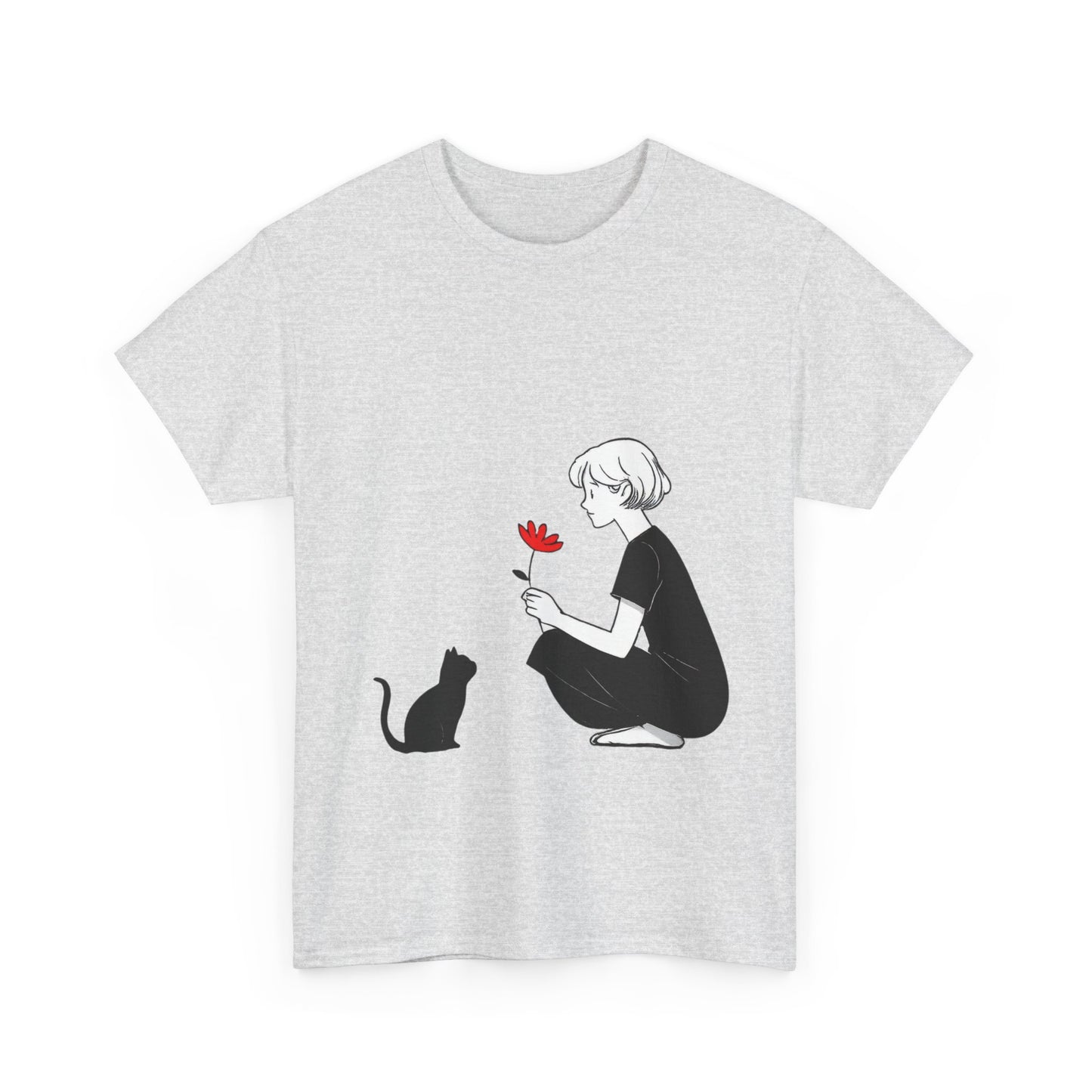 Cat Lover's Heavy Cotton Tee, Cute Cat Shirt, Pet Owner Gift, Animal Lover Apparel, Birthday Gift for Her, Women's Cotton T-Shirt, Cat Lover