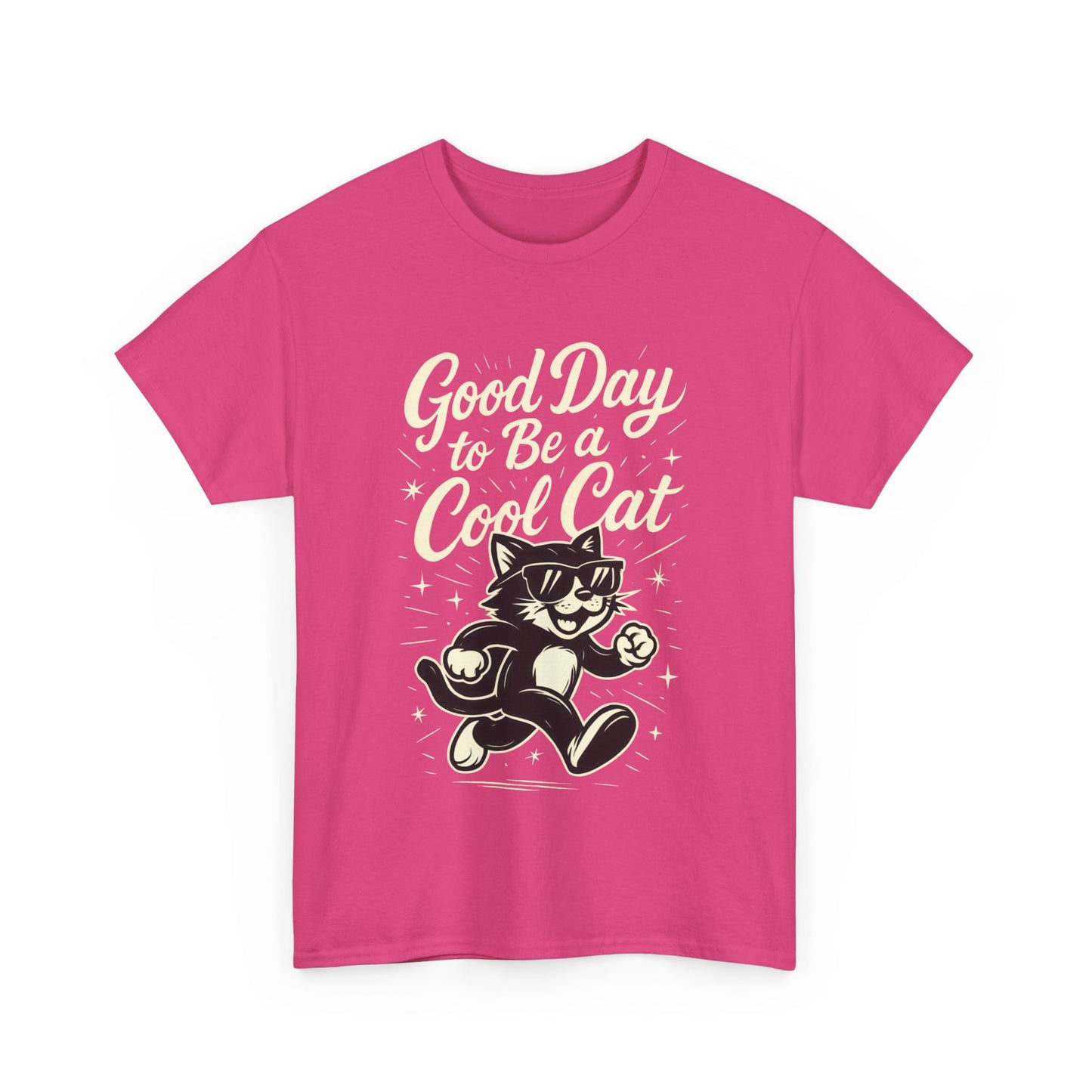 Good Day to Be a Cool Cat Womens Shirt - Funny Retro Kitty Graphic Tee for Women - Cute Cat Lover Gift, Fun T-Shirt, Unique Everyday Wear