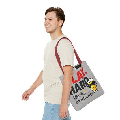 Play Hard Tote Bag - Fun, Stylish, Tote for Work & Play, Summer, Gift, Beach Bag, Everyday Carry, Beach Weekender Bag, large canvas bag