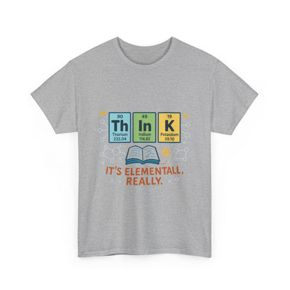Smart Womens Science T-Shirt, THINK Periodic Table Tee, Funny Elemental Nerd Gift for Her, Graphic Tee for Science Lovers