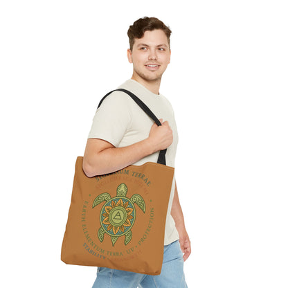 Spiritual Symbol Tote Bag, Eco-Friendly Shopping Bag, Meditation Pouch, Gift for Yogis, Bohemian Style, Sigillum Terrae Design