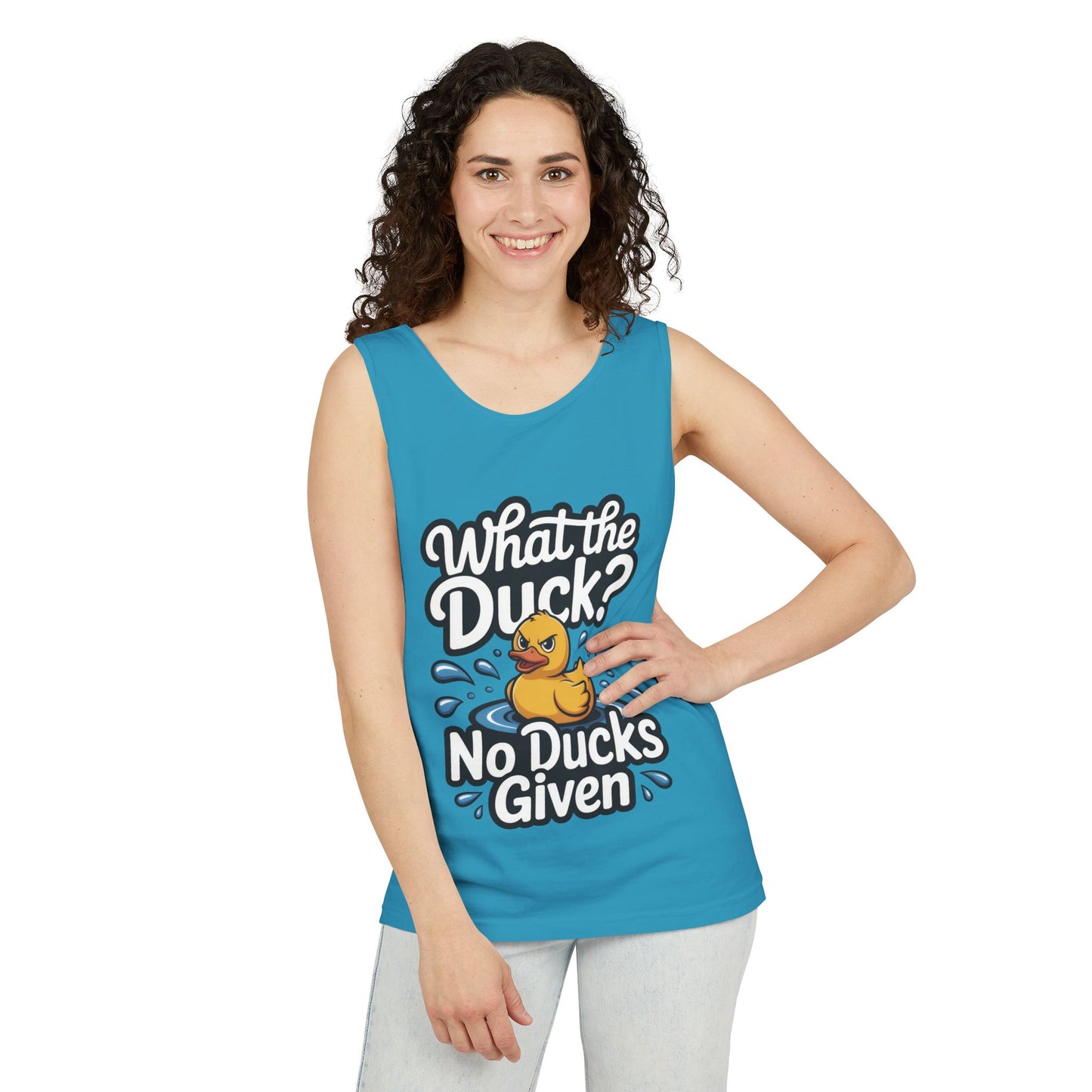What The Duck Funny Womens Tank Top, No Ducks Given Tee, Sarcastic Duck Tee, Rubber Duck Graphic Tank, Humor Gift For Her,Beach Party Outfit