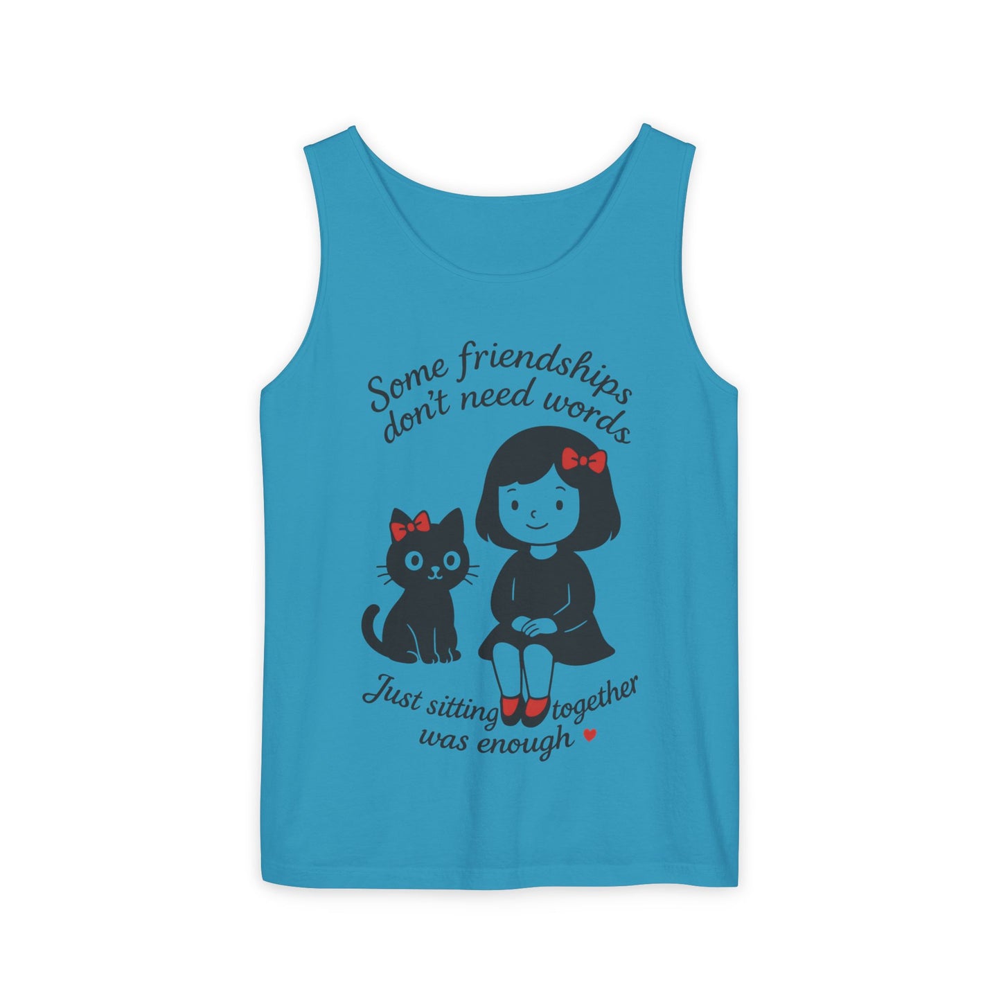Friendship Tank Top, Cute Cat Lovers Gift, Womens Summer Apparel, Perfect for Casual Outings, Friendship Day, Cat Mom Tees