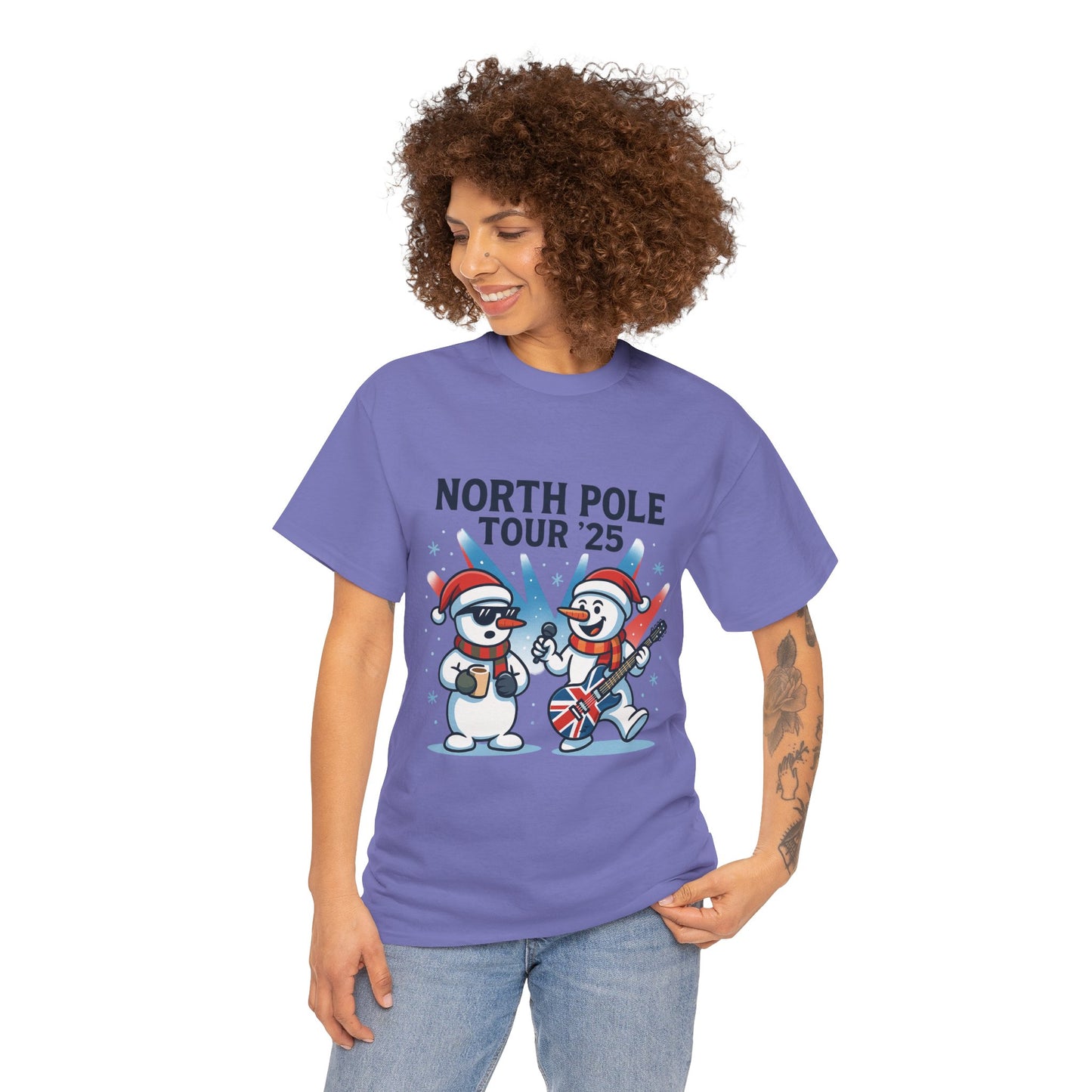 North Pole Tour 25 Women's Christmas T-Shirt, Funny Holiday Music Tee