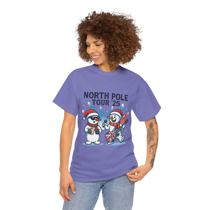 North Pole Tour 25 Women's Christmas T-Shirt, Funny Holiday Music Tee