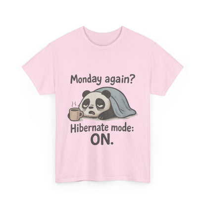 Funny Panda Hibernate Womens Tee, Cute Animal Shirt, Unisex Cotton Tee, Gift for Lazy Days, Monday Motivation T-shirt
