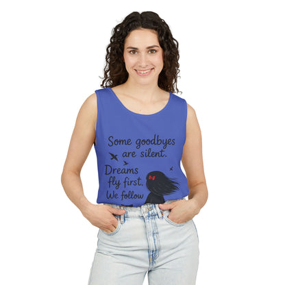 Minimalist Tank Top, Womens Tank, Girl & Cat Art Print, Emotional Lightweight Summer Shirt,  Inspirational Apparel, Cat Lover Gift