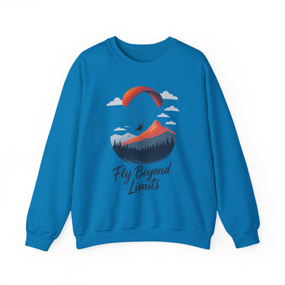 Adventure Inspiration Crewneck Sweatshirt - Fly Beyond Limits, Cozy Outdoor Outfit, Gift for Adventurers, Travel, Motivation Apparel