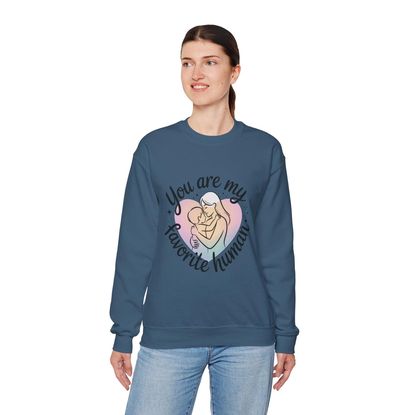 You Are My Favorite Human Mom Sweatshirt, Cute Pastel Heavy Blend Crewneck for Mothers Day, Cozy Gift for Moms, Mothers Day Gift