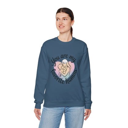 You Are My Favorite Human Mom Sweatshirt, Cute Pastel Heavy Blend Crewneck for Mothers Day, Cozy Gift for Moms, Mothers Day Gift