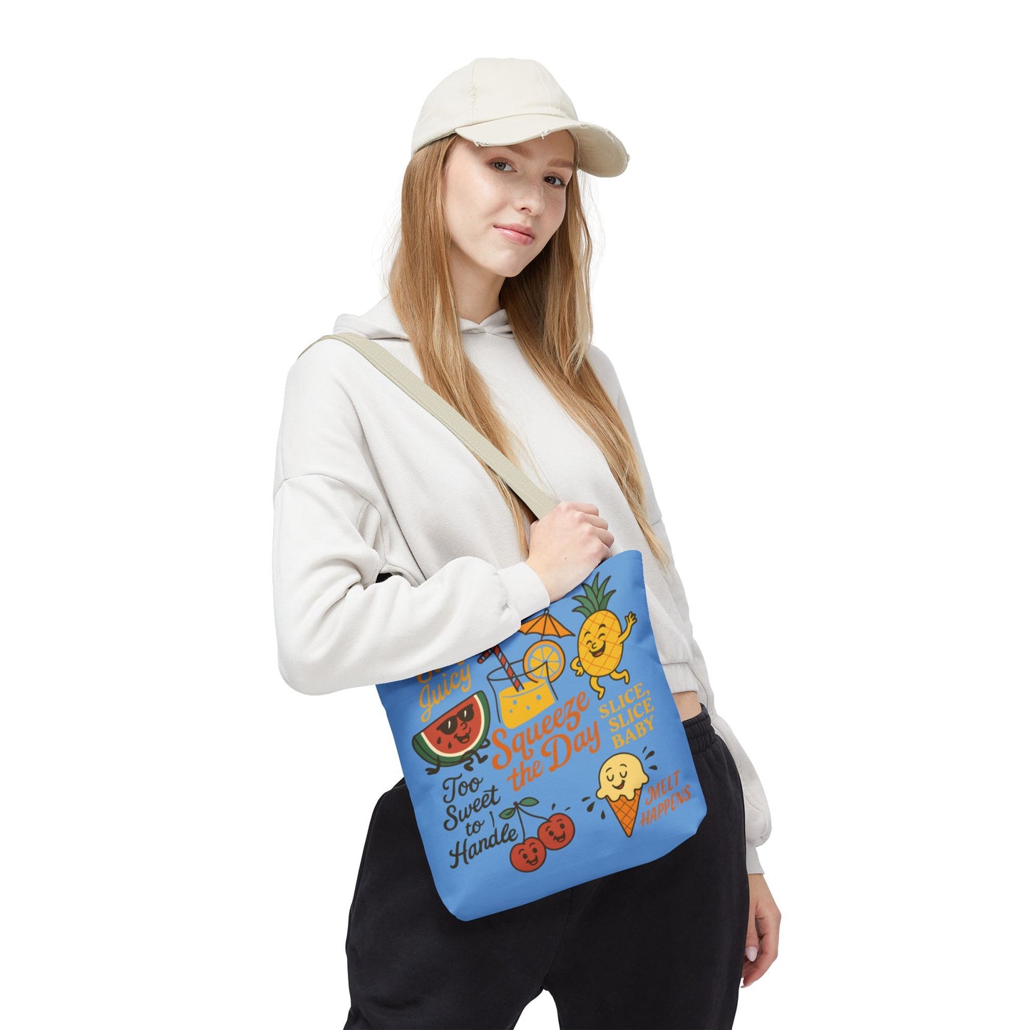 Juicy Summer Tote Bag, Fun Beach Carryall, Perfect for Grocery Shopping, Reusable Market Tote, Cute Gift for Fruit Lovers, Large Tote Bag