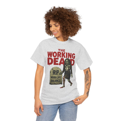 The Working Dead Women's Shirt, Funny Work Life Balance Zombie Tee, RIP Work Shirt, Halloween Office Humor, Overworked Shirt
