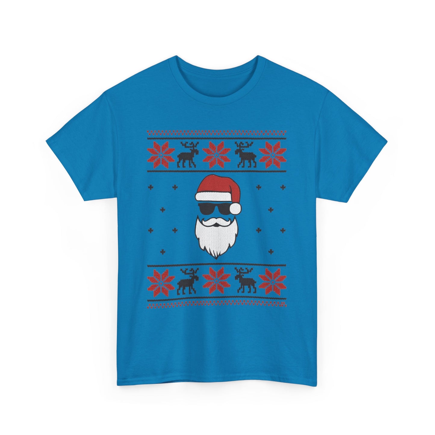 Cool Santa Men's T-Shirt, Funny Christmas Tee, Retro Knit Pattern Holiday Shirt