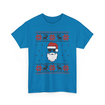Cool Santa Men's T-Shirt, Funny Christmas Tee, Retro Knit Pattern Holiday Shirt