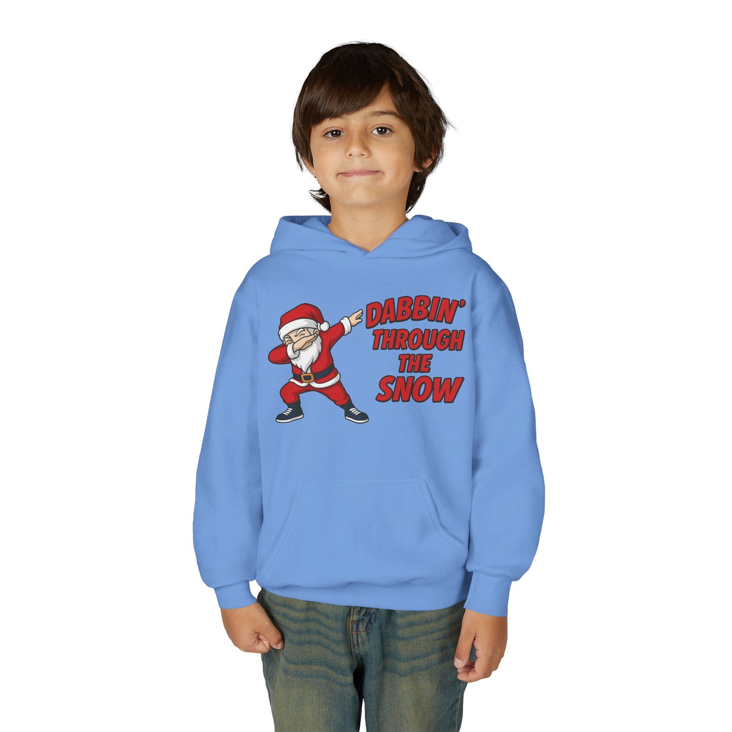 Dabbin Santa Youth Christmas Hoodie, Funny Holiday Sweatshirt for Boys