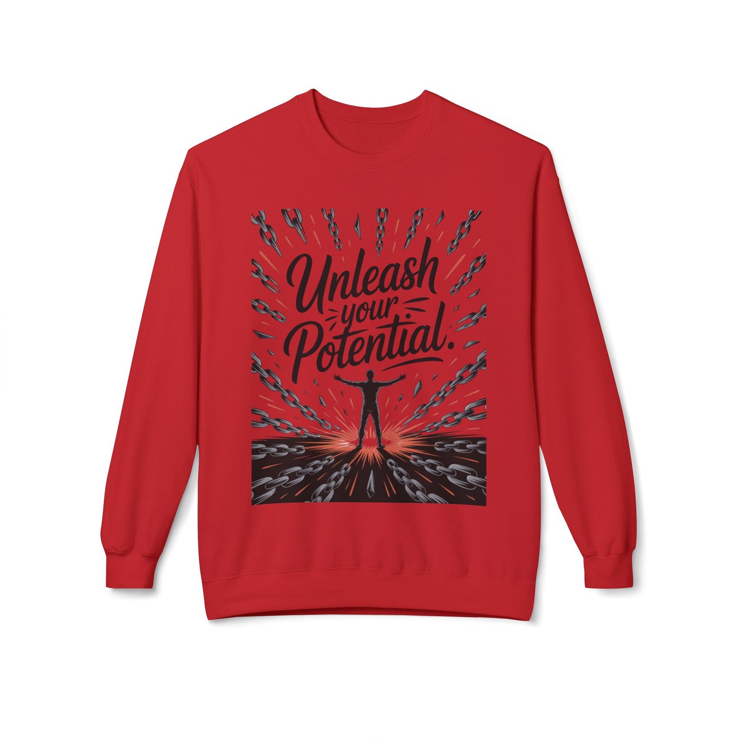 Unleash Your Potential Men's Sweatshirt, Motivational Crewneck, Inspirational Gift For Men, Gift for Graduates, Personal Growth Apparel