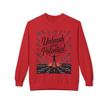 Unleash Your Potential Men's Sweatshirt, Motivational Crewneck, Inspirational Gift For Men, Gift for Graduates, Personal Growth Apparel