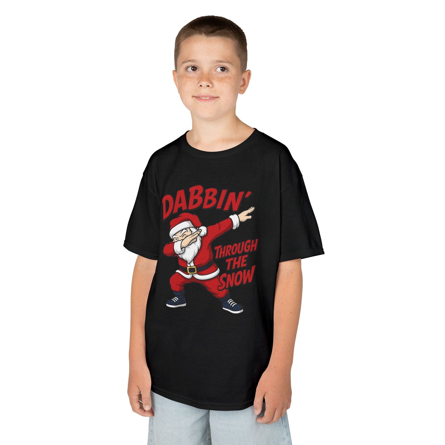 Dabbin Santa Youth Christmas T-Shirt, Funny Holiday Tee for Boys