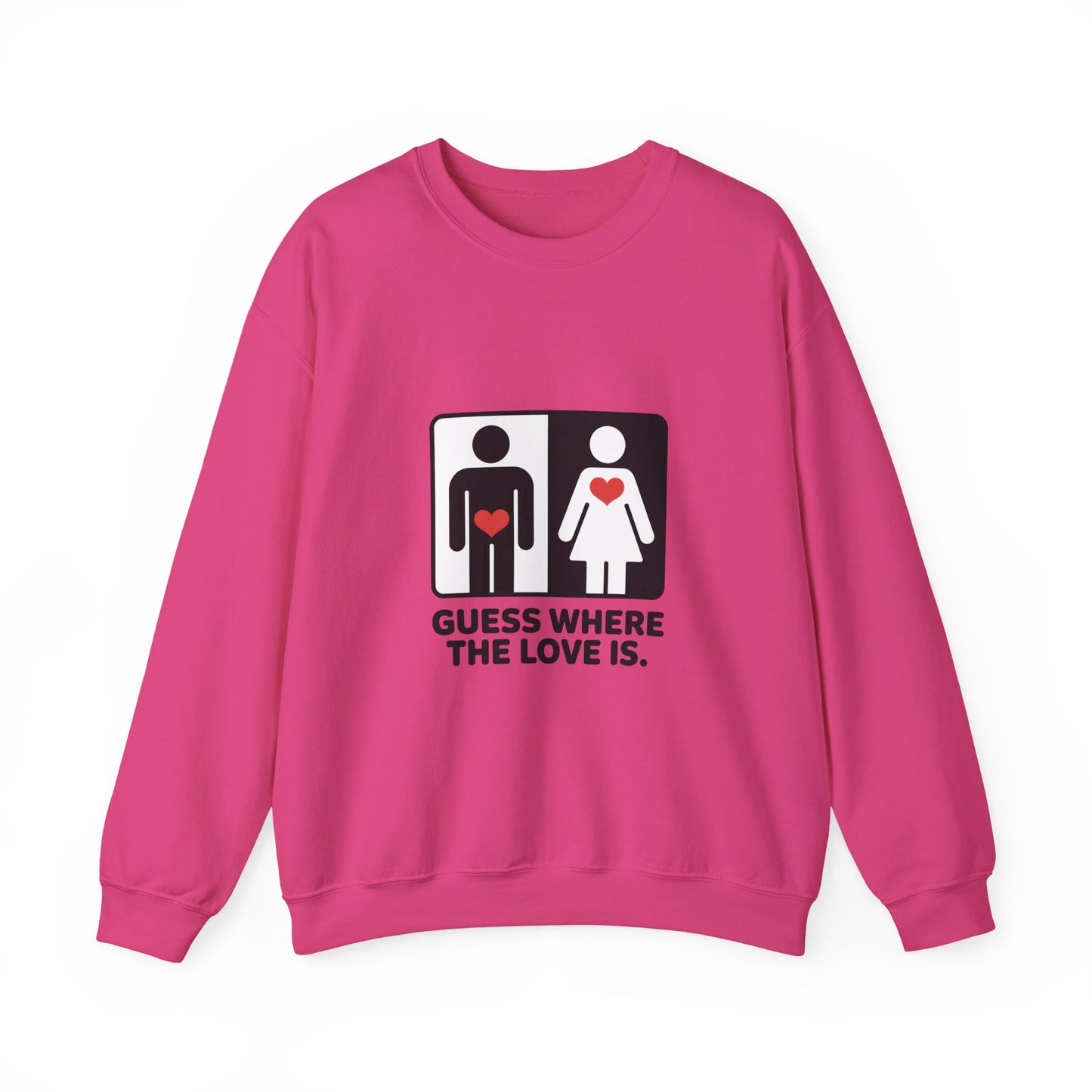 GuesWhere the Love Is Sweatshirt, Couples Gift, Valentines Day Apparel, Matching Sweatshirt, Relationship Sweatshirt, Love Joke Graphic