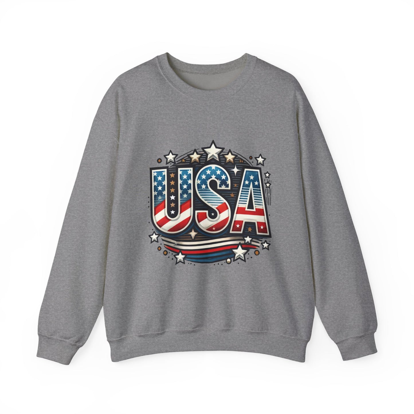 USA Pride Crewneck Sweatshirt, Comfortable Unisex Top, Great for Fourth of July, Independence Day, Everyday Wear, Cozy Gift