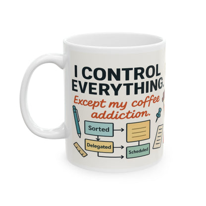 Funny Coffee Addiction Mug, Funny Coffee Lover Gift, Office Mug, Caffeine Addict Gift, Caffeine Chaos Humor Cup, Gift for Coffee Lovers