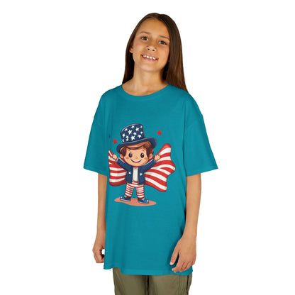 4th of July Kids T-Shirt,Kids  Unisex Patriotic Tee, American Flag Outfit for Boys and Girls, Independence Day Shirt, Cute American Shirt