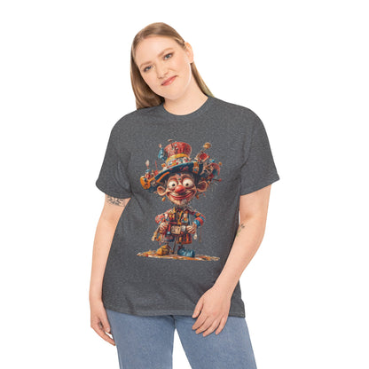 Colorful Clown T-Shirt, Funny Circus Character Graphic Tee, Whimsical Comic Style Shirt for Humor Lovers, Comedy Tee