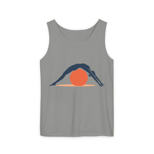 Womens Garment-Dyed Tank Top, Womens Pilates Tank Top, Yoga Fitness Graphic Top, Cute Workout Activewear Shirt