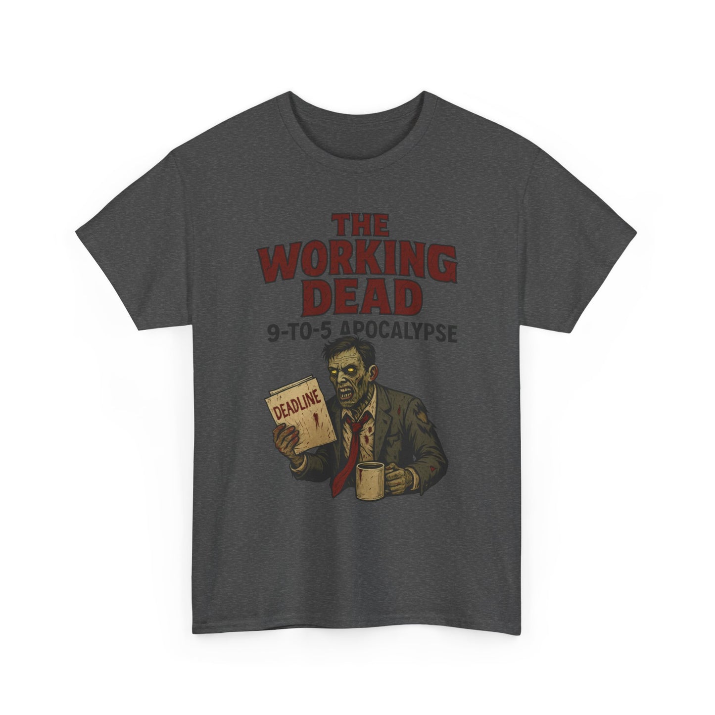 The Working Dead 9-to-5 Apocalypse Men's T-Shirt, Funny Horror Office Zombie Tee, Halloween Zombie Top, Work Humor Sweatshirt