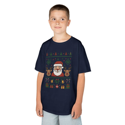 Santa - Reindeer Christmas Shirt for Kids, Cute Holiday Tee, Kids Heavy Cotton™ Tee