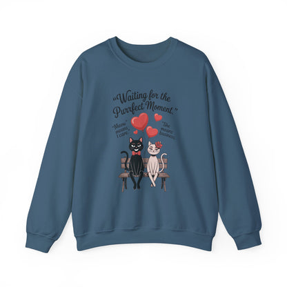 Cute Cat Lovers Womens Sweatshirt, Cozy Gift for Pet Owners, Perfect for Valentine's Day, Animal Lover Apparel, Relaxed Love Sweatshirt