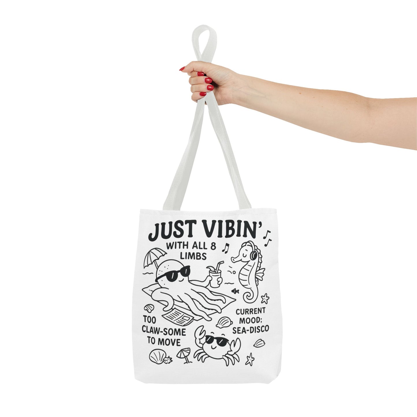 Fun Sea-Themed Tote Bag, Beach Accessories, Summer Vibes, Gift for Ocean Lovers, Reusable Shopping Bag, Cute Beach Tote
