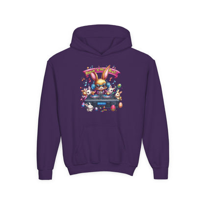 DJ Bunny Easter Hoodie for Kids - Fun Music Bunny Graphic, Hoppin' to the Beat Design, Cool Spring Sweatshirt, Easter Gift for Youth